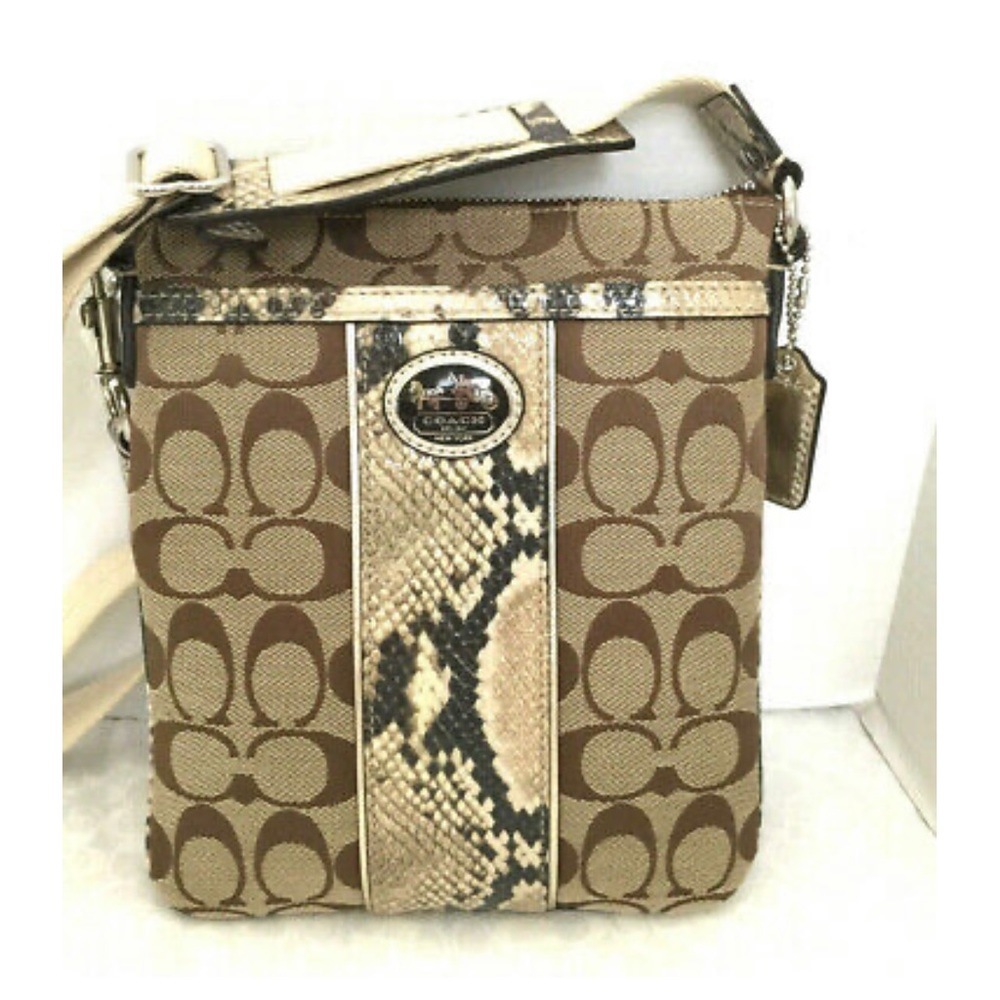 Rare! -Coach Sutton Signature Python Swingpack/Cr… - image 1